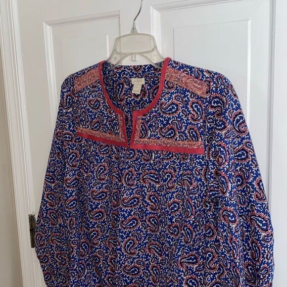 J.Crew paisley print cotton blouse size S - Picture 6 of 11